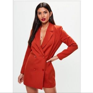 Oversized orange blazer dress